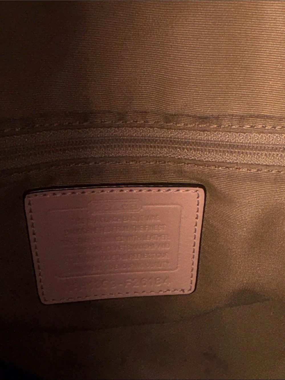 Coach Brown Signature Dome Satchel with tan Handles and Red Tag